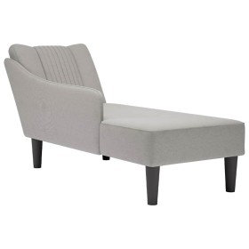 Chaise longue con reposabrazos derecho tela gris