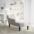 Chaise longue con reposabrazos derecho tela gris