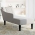 Chaise longue con reposabrazos derecho tela gris