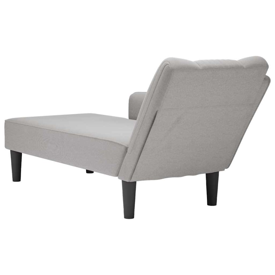Chaise longue con reposabrazos derecho tela gris