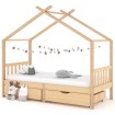 Estructura cama niños con cajones madera maciza pino 90x200 cm