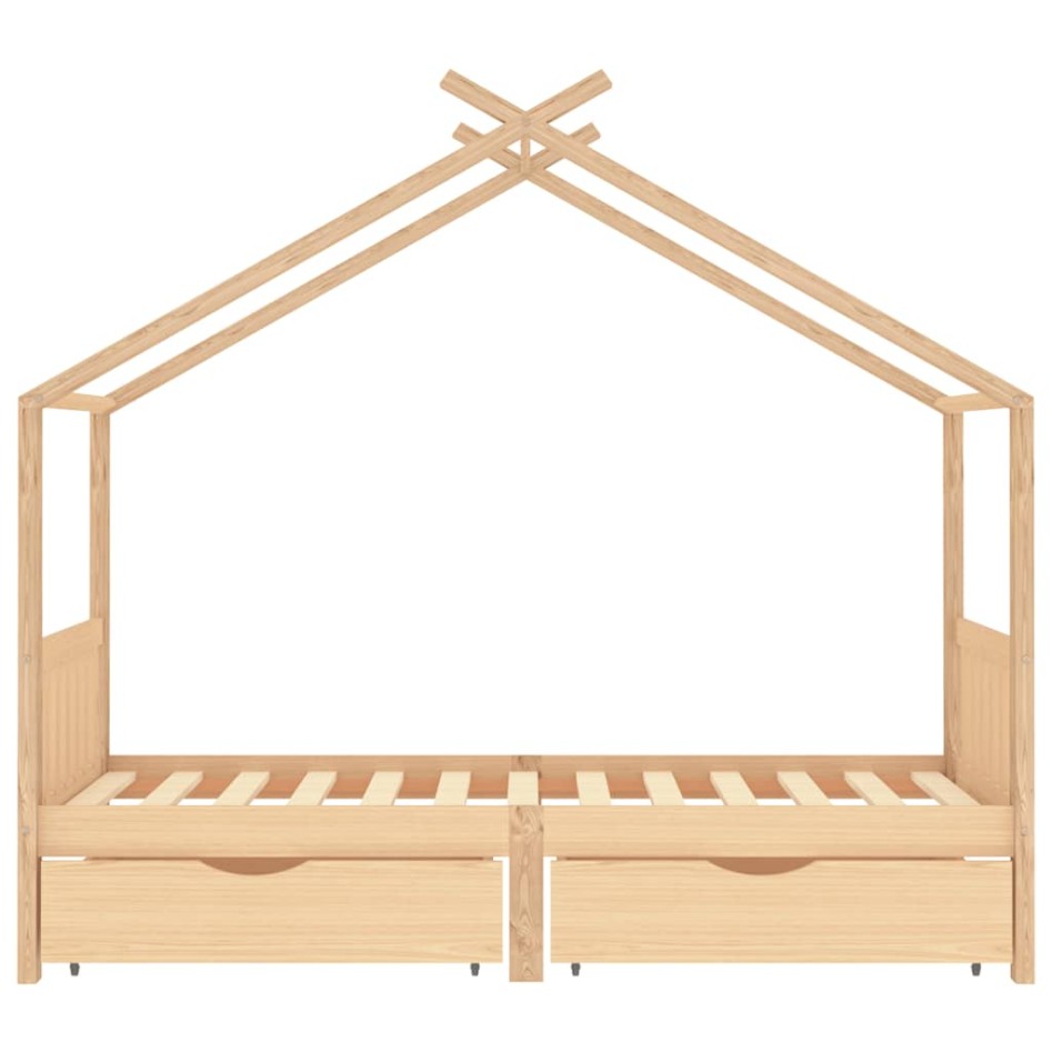 Estructura cama niños con cajones madera maciza pino 90x200