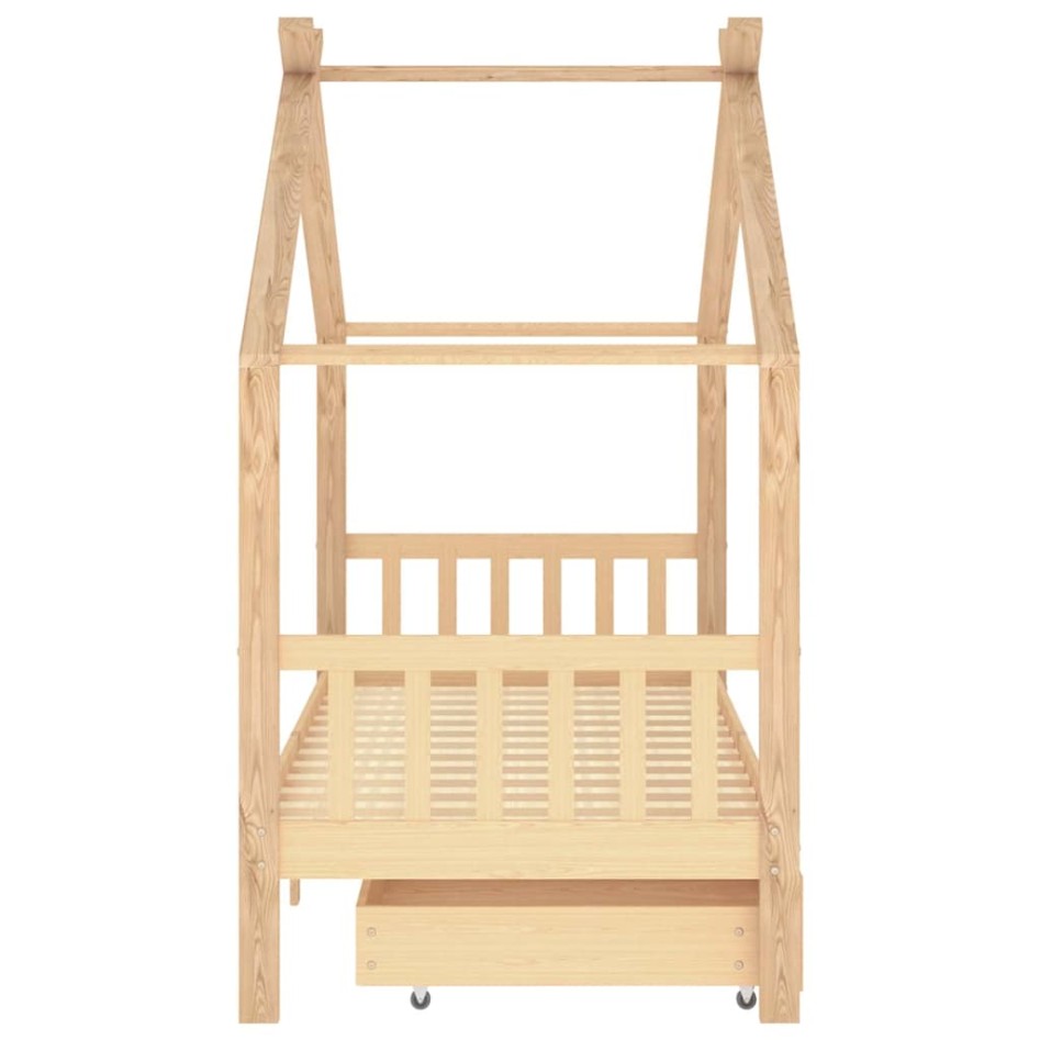 Estructura cama niños con cajones madera maciza pino 90x200
