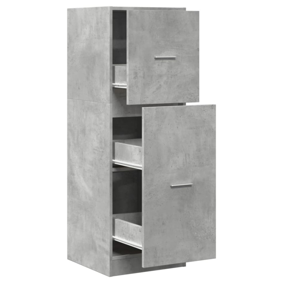 Armario botiquín madera ingeniería gris hormigón 40x41x118