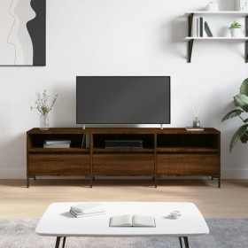 Mueble de TV madera contrachapada roble marrón 150x30x44,5