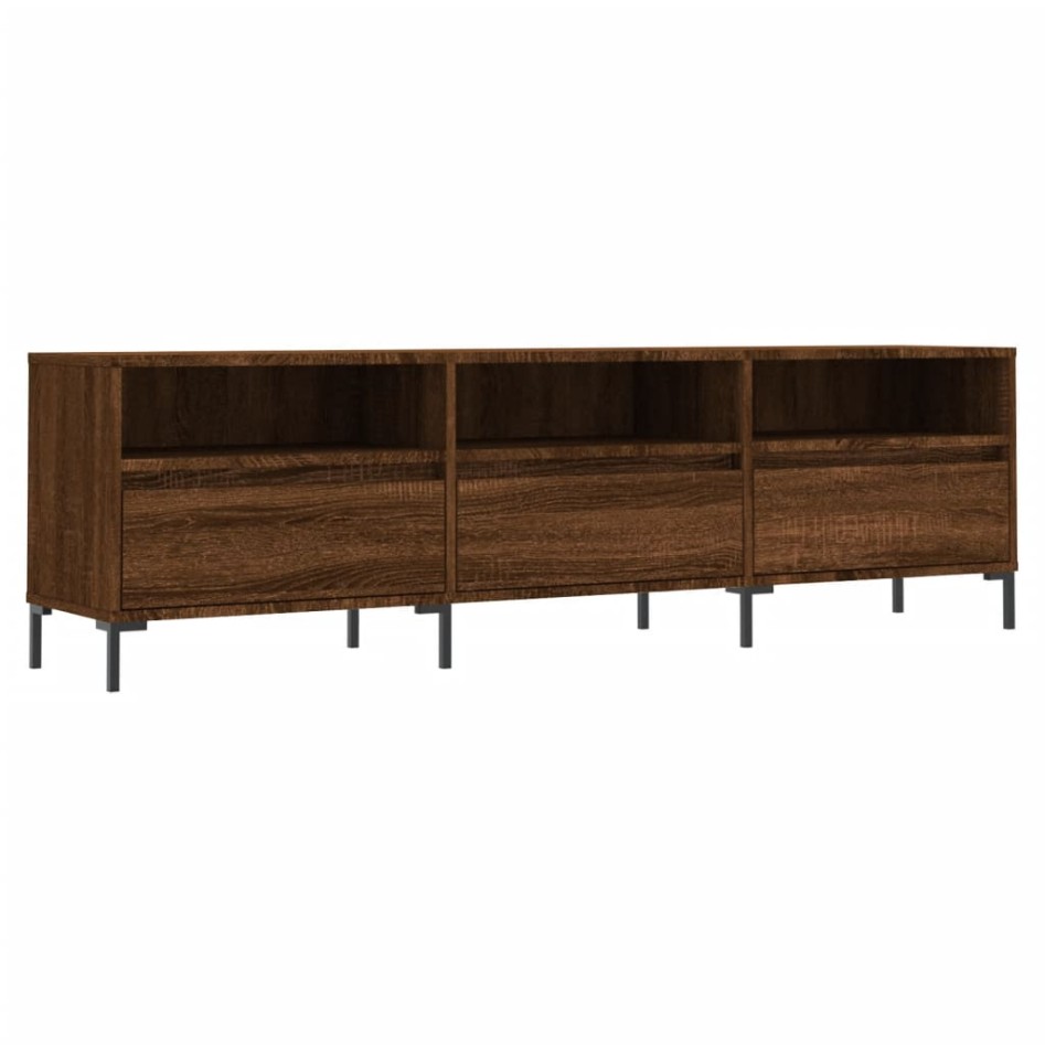 Mueble de TV madera contrachapada roble marrón 150x30x44,5