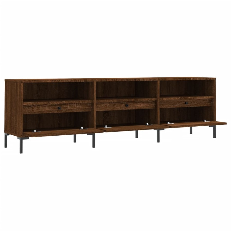 Mueble de TV madera contrachapada roble marrón 150x30x44,5