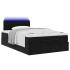 Cama otomana con colchón y LED terciopelo negro
