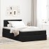 Cama otomana con colchón y LED terciopelo negro