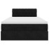 Cama otomana con colchón y LED terciopelo negro