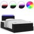 Cama otomana con colchón y LED terciopelo negro