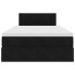 Cama otomana con colchón y LED terciopelo negro