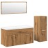 Juego de muebles baño 4 piezas madera ingeniería roble
