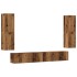Muebles de TV de pared 4 uds madera vieja madera de
