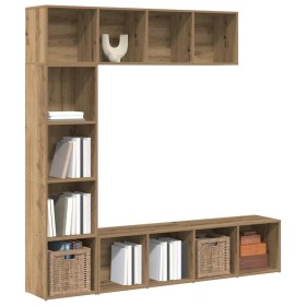 Estanterías para libros 3 uds madera ingeniería roble
