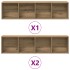 Estanterías para libros 3 uds madera ingeniería roble