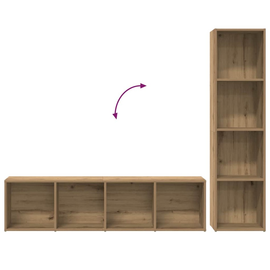 Estanterías para libros 3 uds madera ingeniería roble
