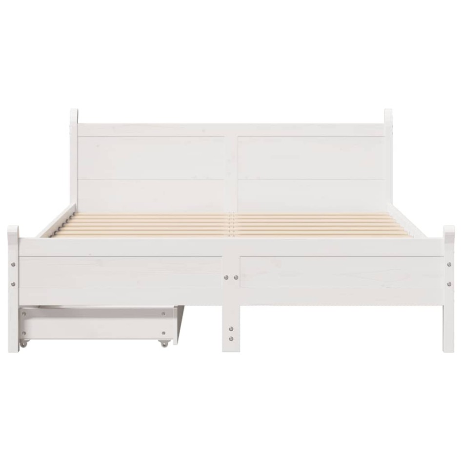 Estructura de cama sin colchón madera de pino blanca 120x200