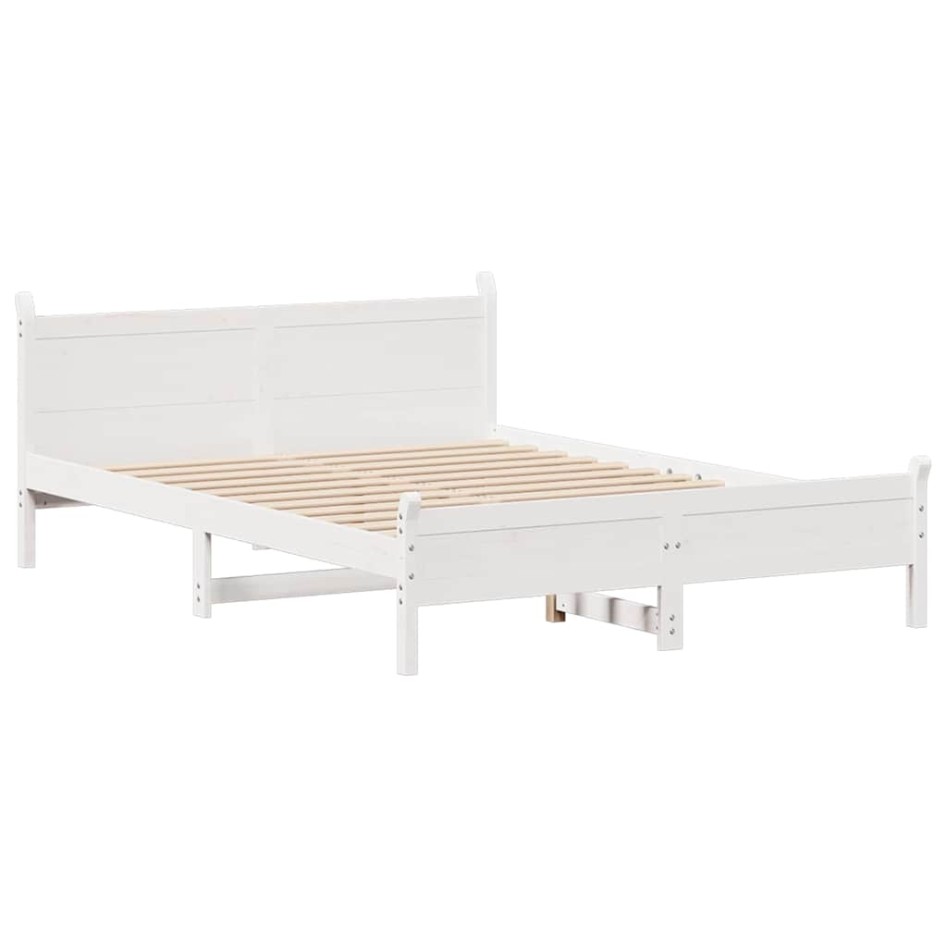 Estructura de cama sin colchón madera de pino blanca 120x200