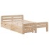 Estructura de cama sin colchón madera maciza de pino 135x190