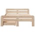 Estructura de cama sin colchón madera maciza de pino 135x190
