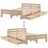 Estructura de cama sin colchón madera maciza de pino 135x190