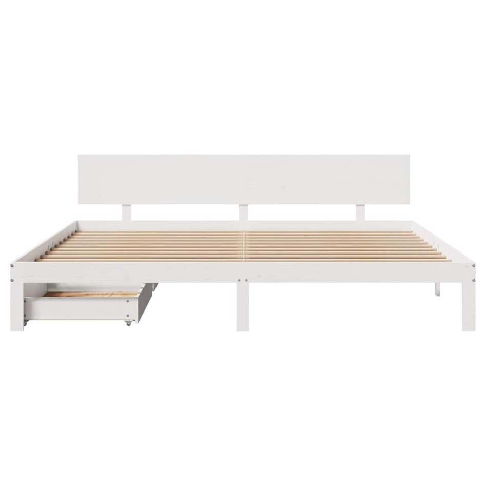Estructura de cama con cajones madera maciza de pino 200x200