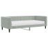 Sofá cama con colchón terciopelo gris claro 90x200