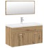 Juego de muebles baño 3 piezas madera ingeniería roble