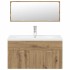 Juego de muebles baño 3 piezas madera ingeniería roble