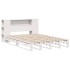 Cama con estantería sin colchón madera maciza blanca 150x200