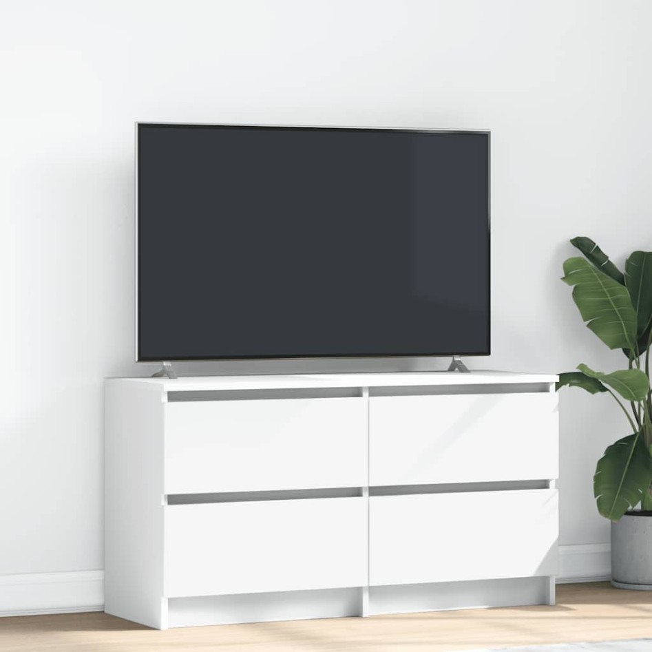 Mueble para TV madera contrachapada blanco 100x35x54