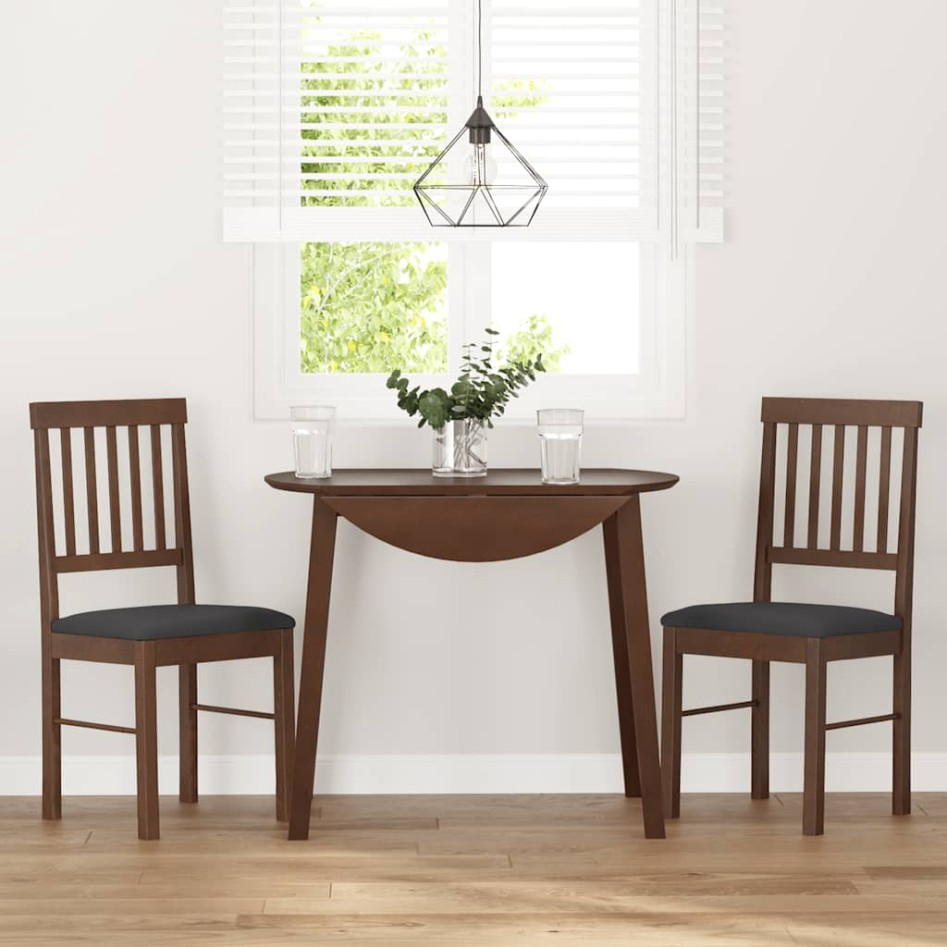 Sillas de comedor con cojines 2 uds madera maciza marrón