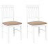 Sillas de comedor con cojines 2uds madera maciza blanco