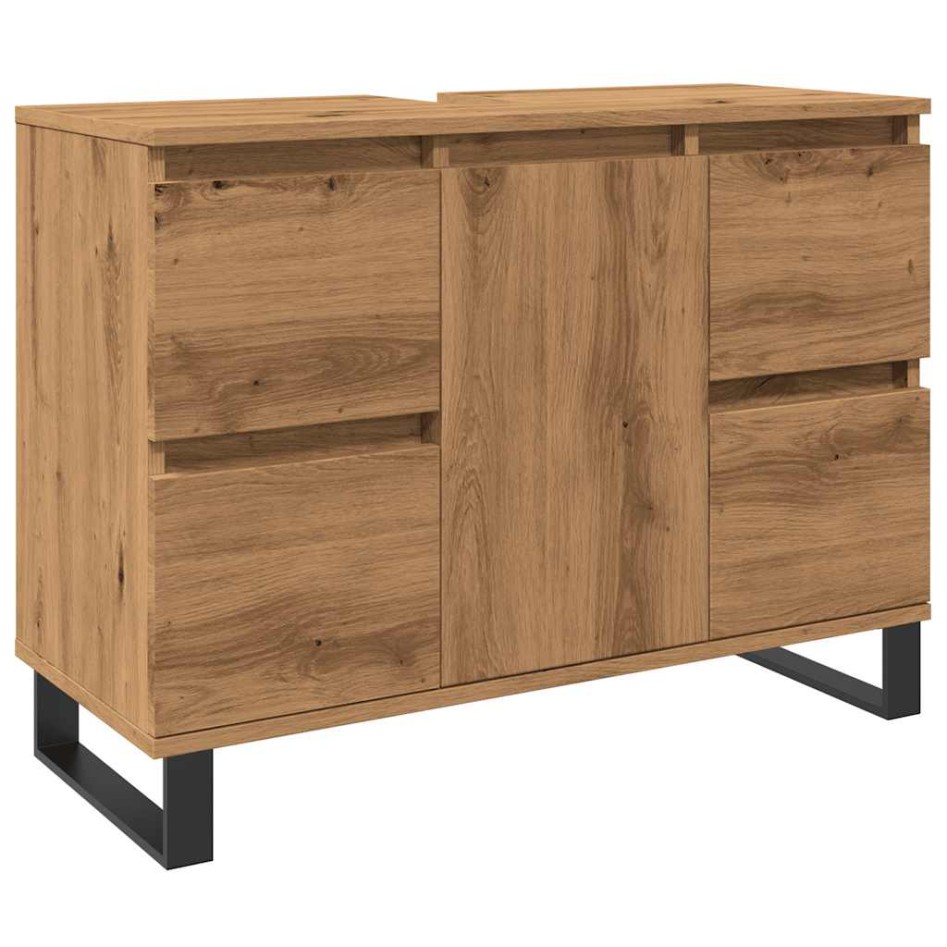 Mueble de lavabo madera de ingeniería roble artisan 80x33x60