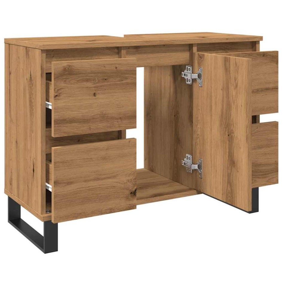 Mueble de lavabo madera de ingeniería roble artisan 80x33x60