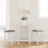 Sillas de bar con cojines 2 uds madera maciza blanca