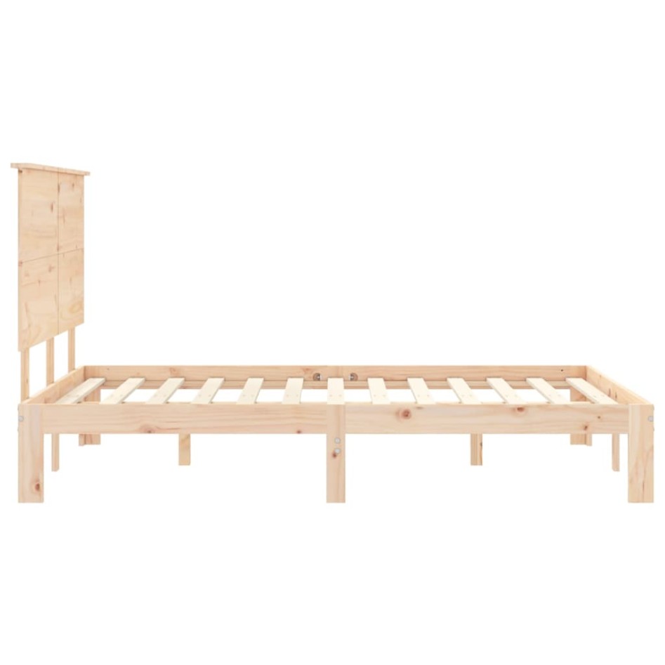 Estructura de cama sin colchón madera maciza de pino 140x190
