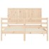Estructura de cama con cabecero madera maciza 140x190
