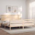 Estructura de cama con cabecero madera maciza 200x200
