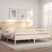 Estructura de cama con cabecero madera maciza 200x200 cm
