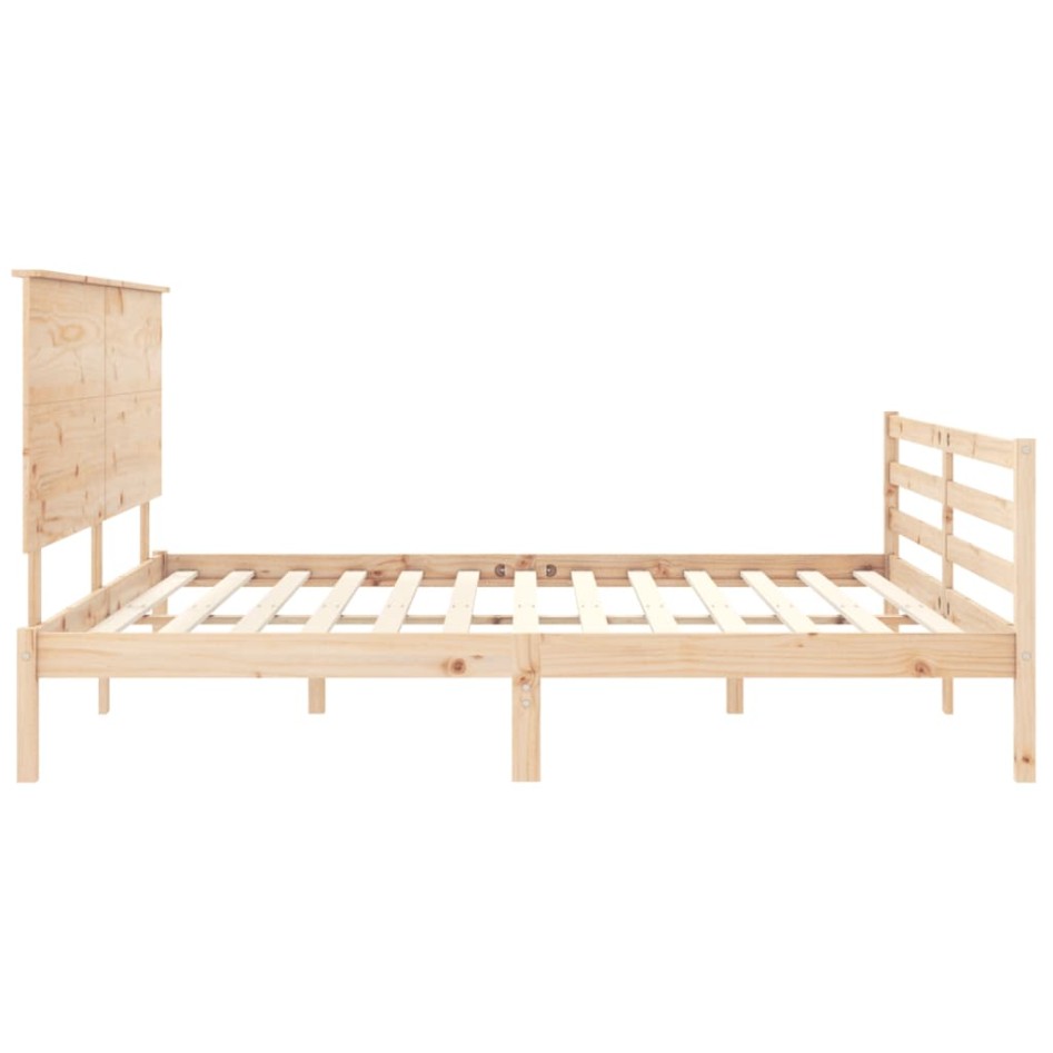 Estructura de cama con cabecero madera maciza 200x200