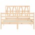 Estructura de cama con cabecero madera maciza 140x190