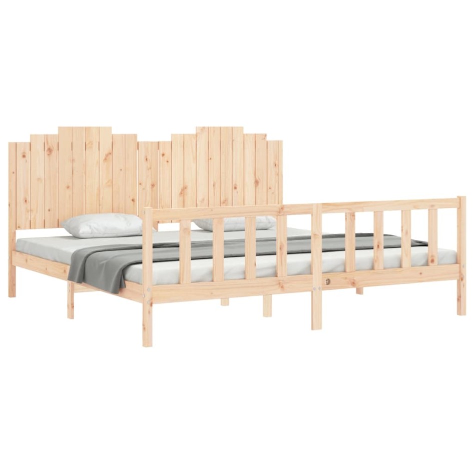 Estructura de cama sin colchón madera maciza de pino 200x200