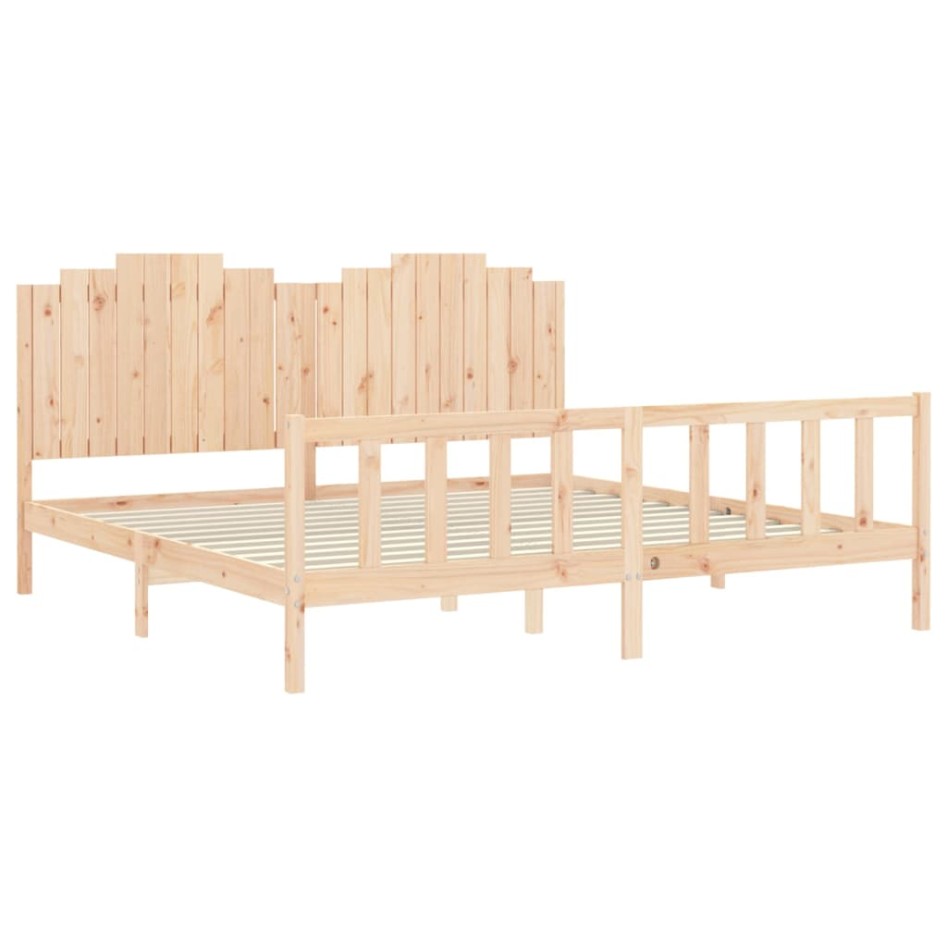 Estructura de cama sin colchón madera maciza de pino 200x200