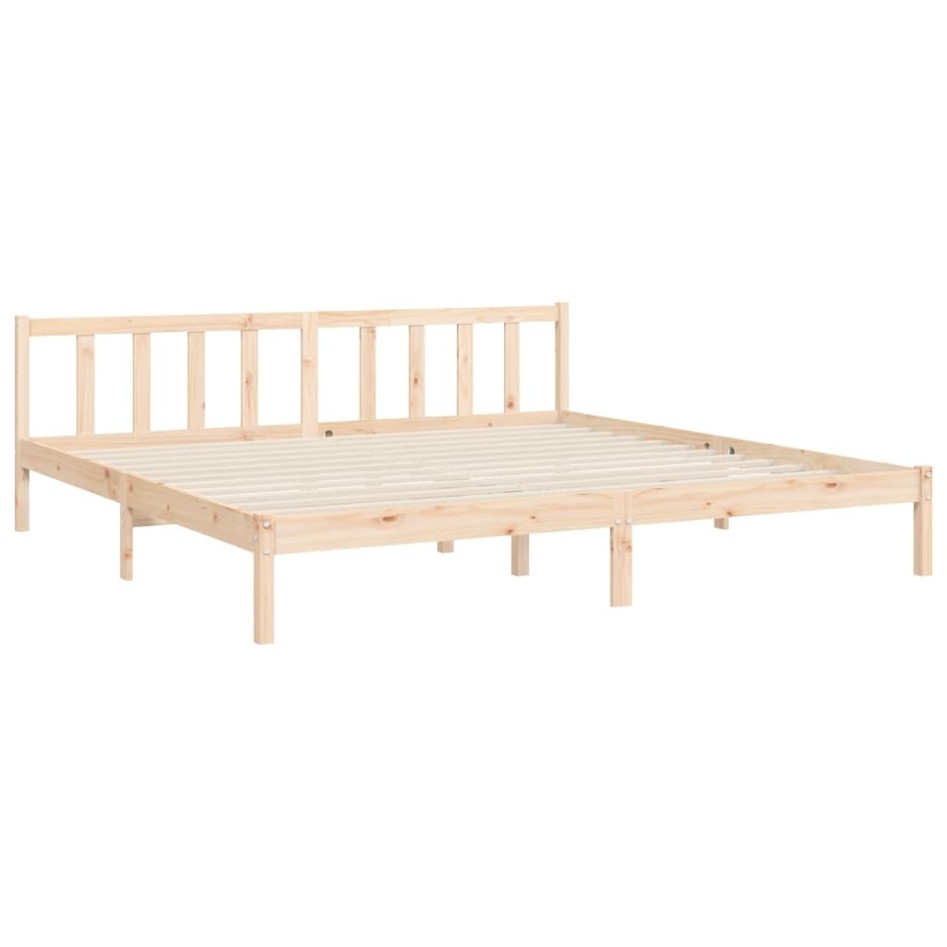 Estructura de cama sin colchón madera maciza de pino 200x200