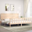 Estructura de cama de matrimonio con cabecero madera maciza