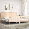 Estructura de cama sin colchón madera maciza de pino 200x200 cm