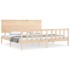 Estructura de cama sin colchón madera maciza de pino 200x200