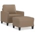 Sillón con taburete cuero sintético color capuchino 60
